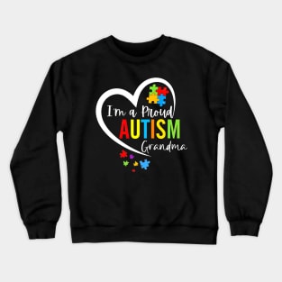 I'm A Proud Autism Grandma Heart Autism Awareness Puzzle Crewneck Sweatshirt